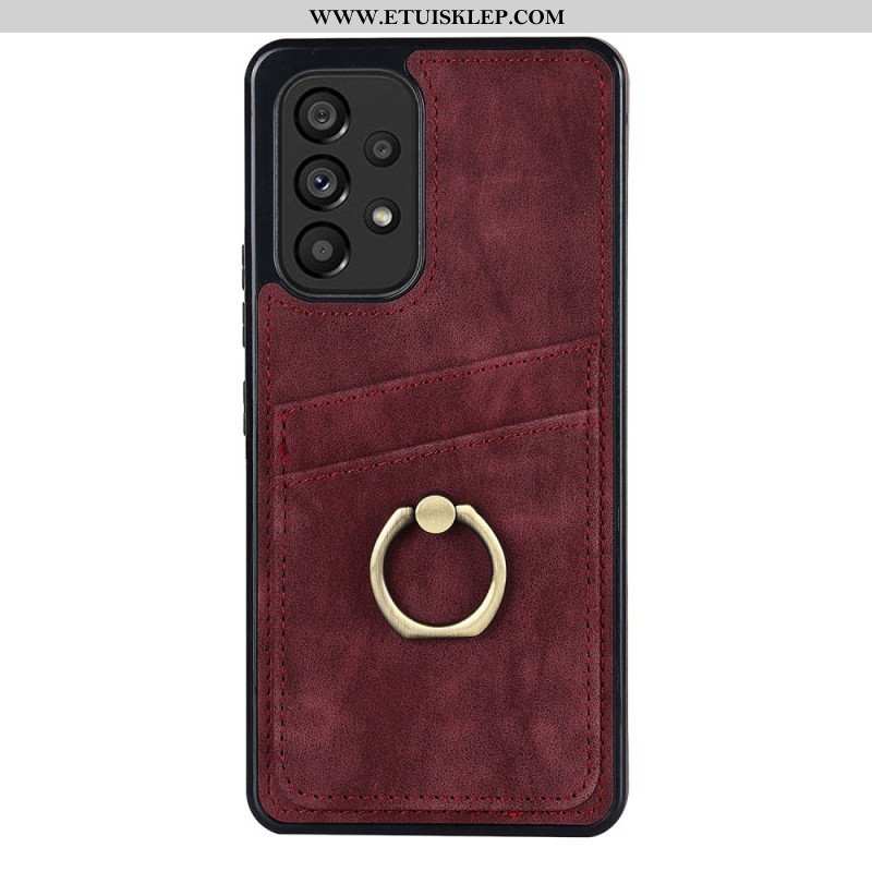 Etui do Samsung Galaxy A53 5G Vintage Wspornik Pierścieniowy I Uchwyt Na Kartę